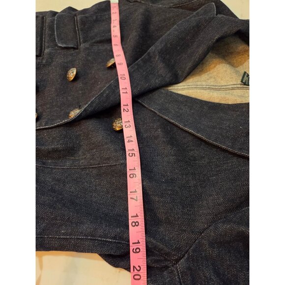Lauren Jeans Co Ralph Lauren Petite PL Blue Denim Double Breasted Jacket Blazer - Picture 7 of 13